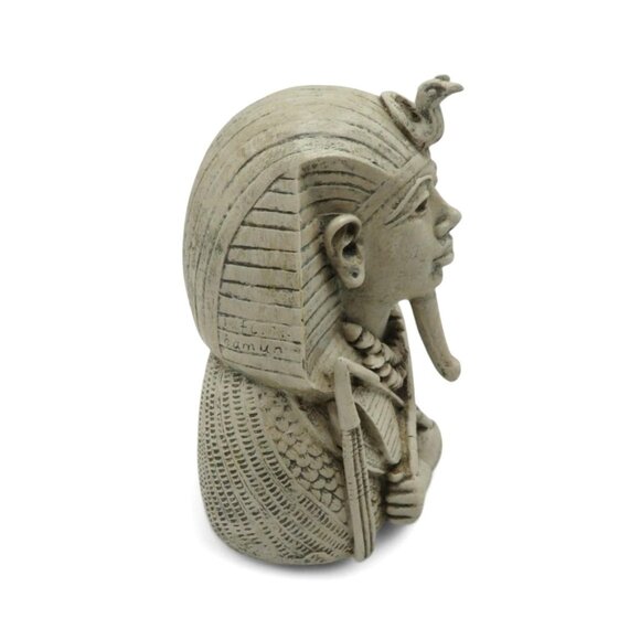 EGYPTIAN PHARAOH King Tutankhamun Bust Sculpture Figurine 5" - Picture 2 of 11